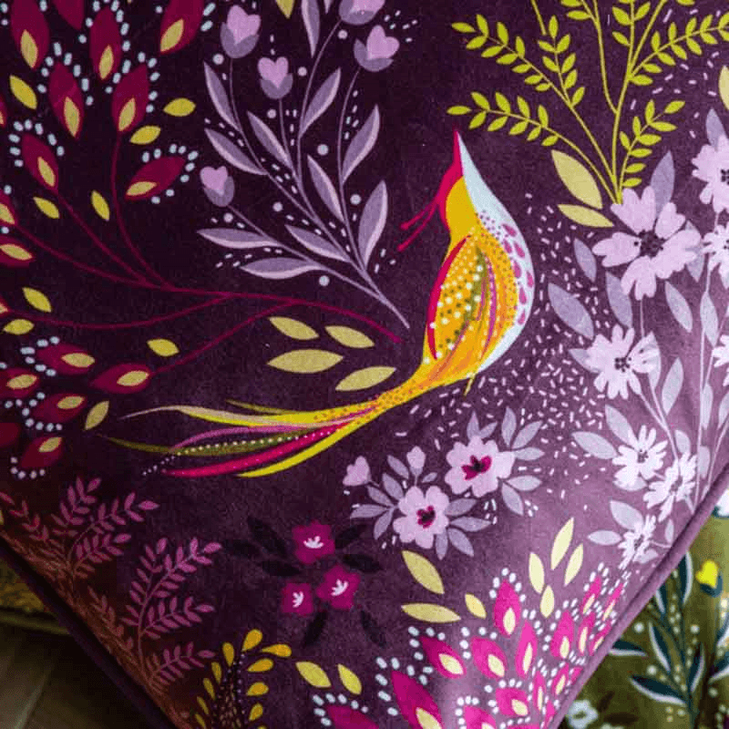 Song Bird Cushion, 50 x 50cm, Plum