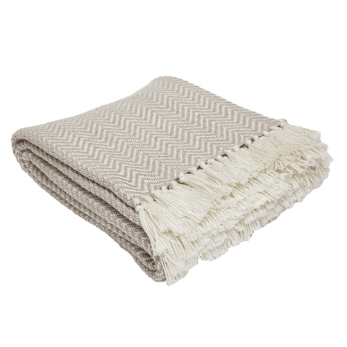 Herringbone Blanket, 250cm x 130cm, Chinchilla
