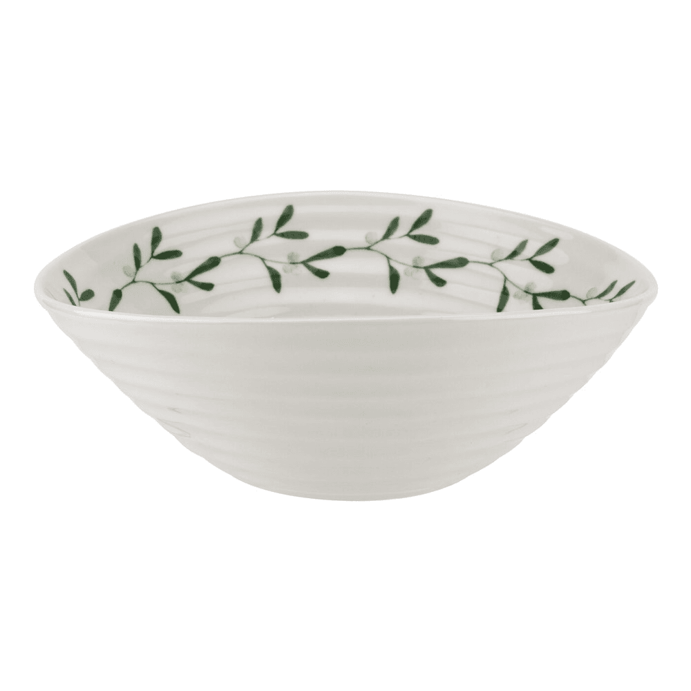 Mistletoe Set of 4 Bowls, Dia19cm, White/ Green