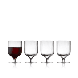 Image showing the Palermo Set of 4 Wine Glasses, 300ml, Gold product.