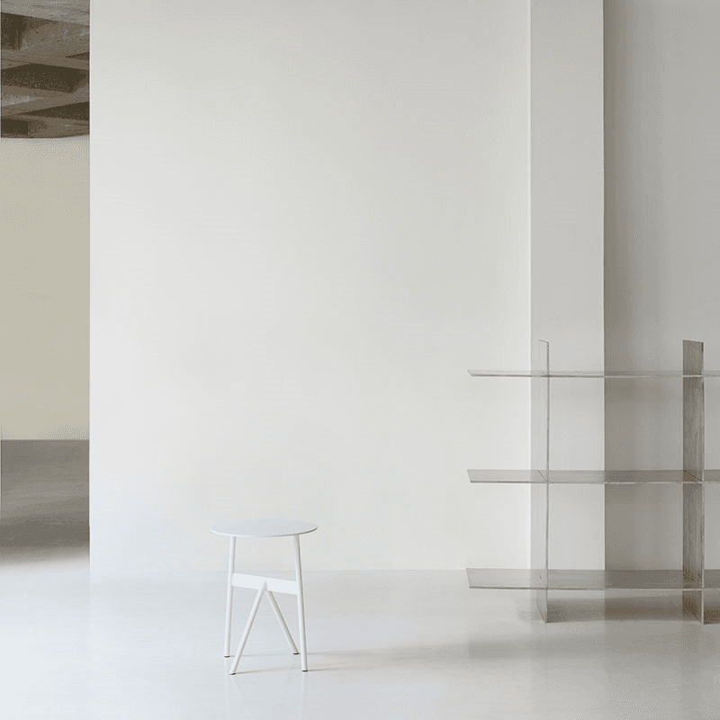 Stock Side Table, H46 x D37cm, White