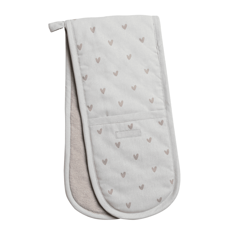 Hearts Double oven glove, 18 x 84cm