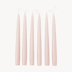 Image showing the Set of 6 Tapered Dinner Candles, H25cm, Powder Pink product.