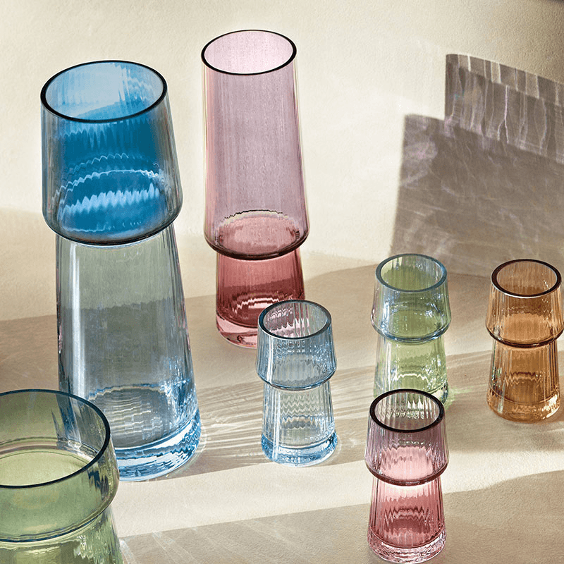 Gems Vase, H32cm, Sapphire