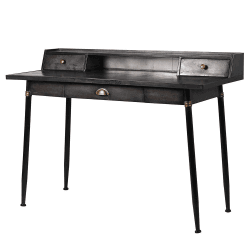 Image showing the 2 drawer desk, H87.5 x W120 x D51cm, Black product.