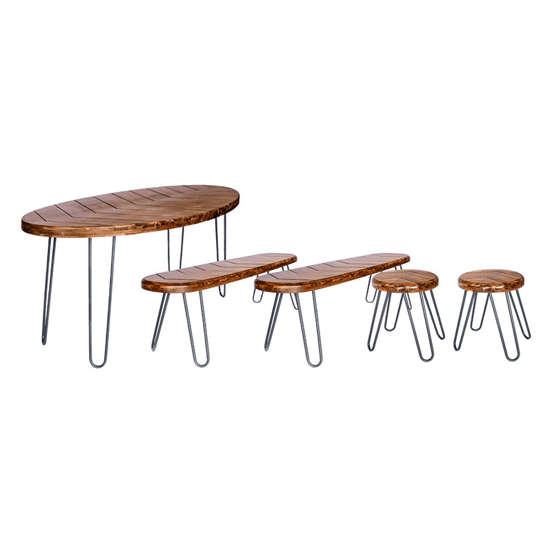 Borough 5 Piece Furniture Set, Brown/Grey