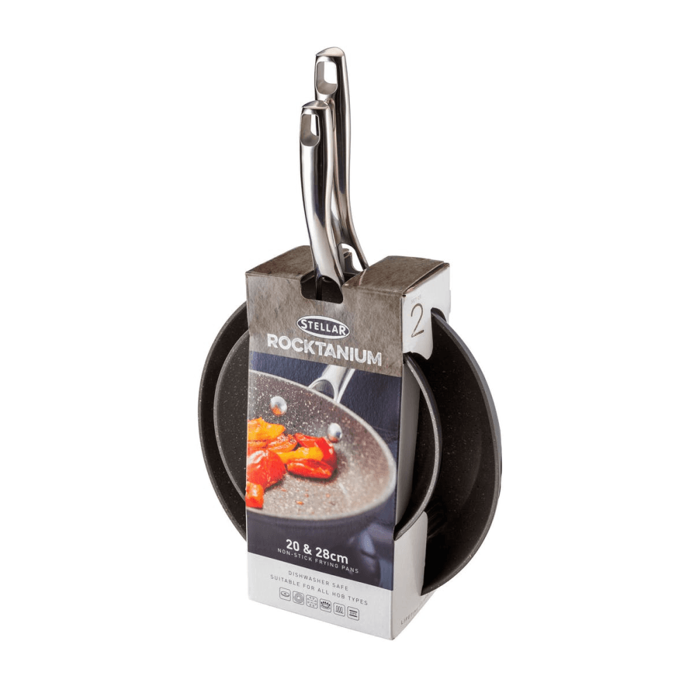 Rocktanium 2 piece non-stick frying pan set, Aluminium