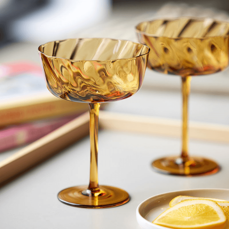 Vienna Set of 4 Champagne Bowls, 300ml, Amber