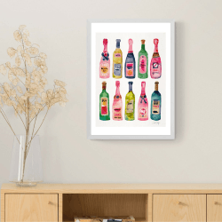 Image showing the Cat Coquillette, Champagne Framed Art Print, Multi product.