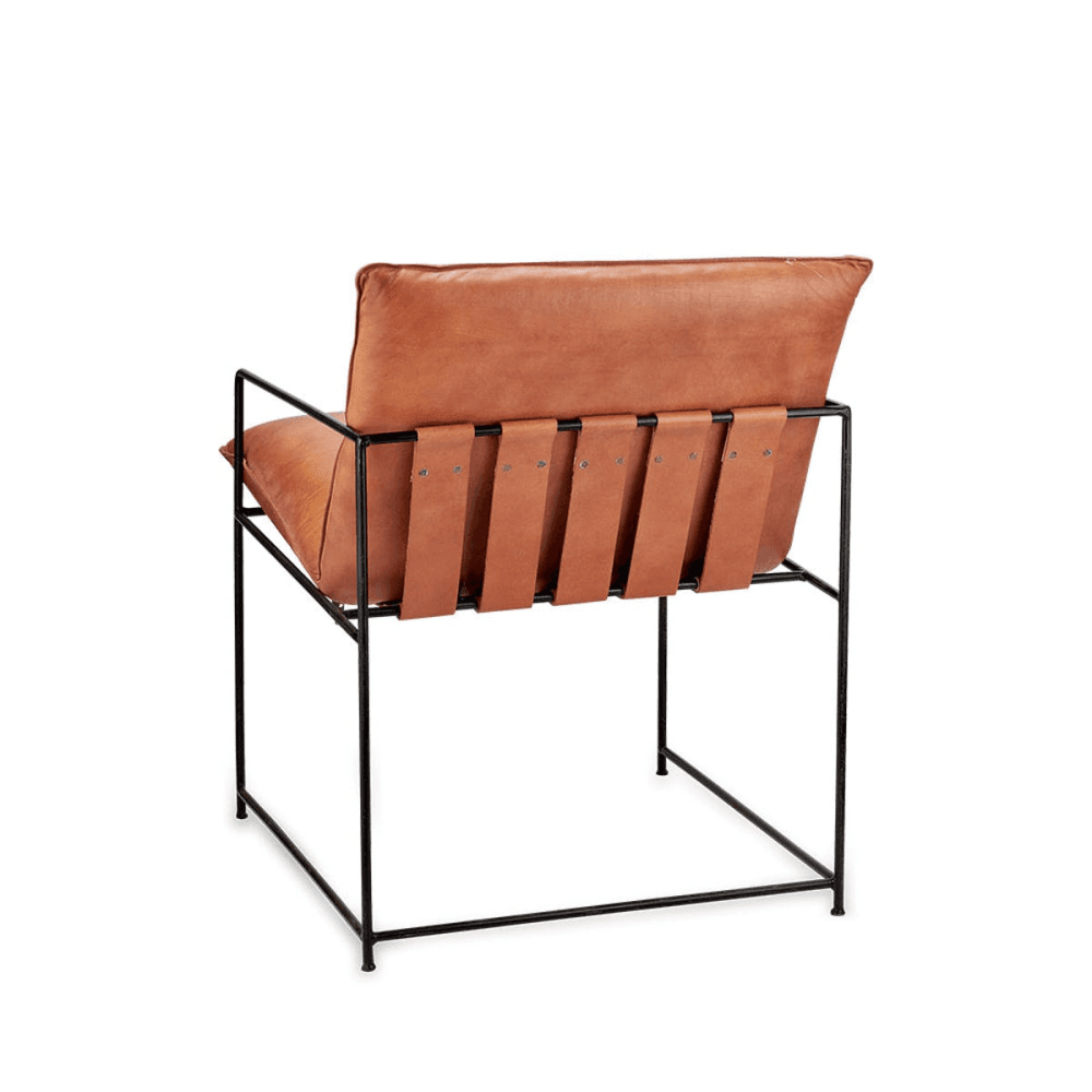 Durium Leather Lounger, Aged Tan and Black