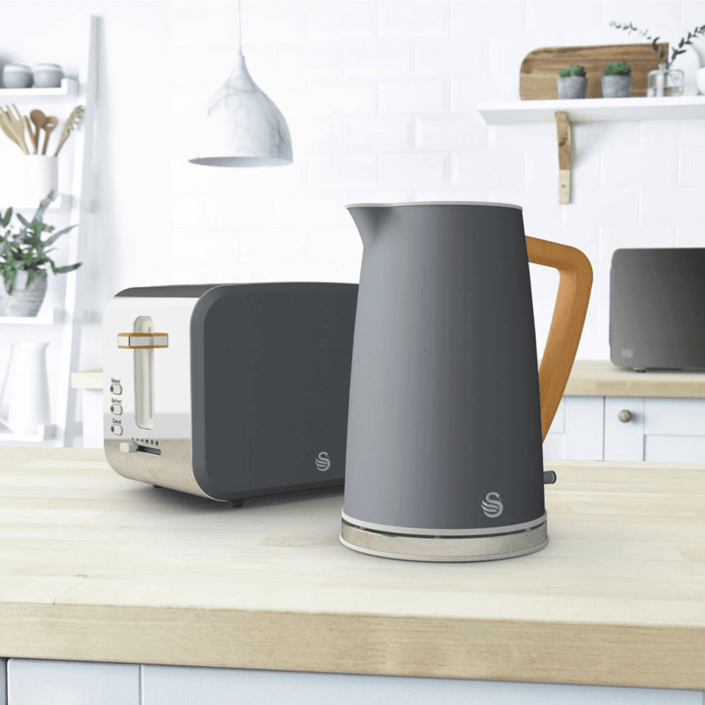 Nordic 4-Slice Toaster, Slate Grey, Grey