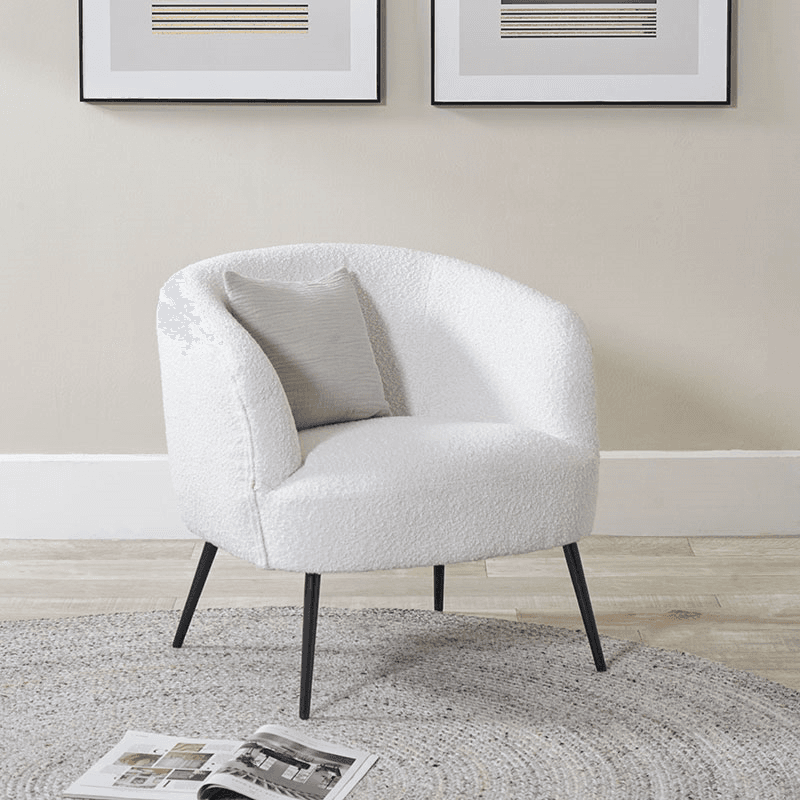 Siena Boucle Accent Chair, White