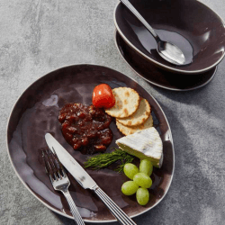 Image showing the Vie Naturelle 16 Piece Dinner Set, Aubergine product.
