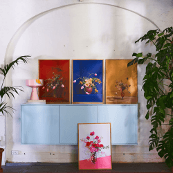 Image showing the Blomst 01 Art Print, 50 x 70cm, Blue product.