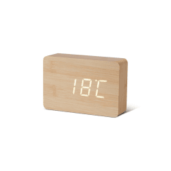 Image showing the Brick Click Clock Beech/ White LED, 15cm product.