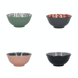 Image showing the Designed For Life Set of 4 Bowls, D15.5cm, Green/Black product.