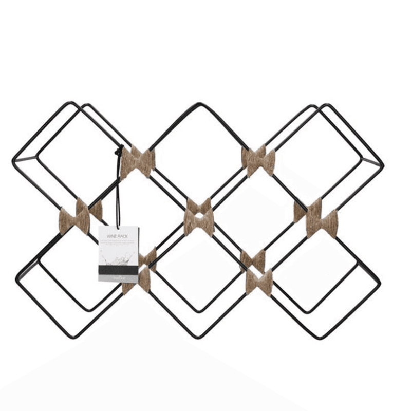 Iron 8 Bottle Wire Wine Rack, Black