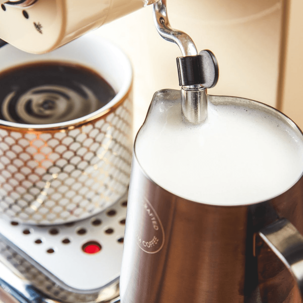 Retro Espresso Machine, Cream