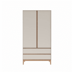 Image showing the Lars Two Door Wardrobe, H191 x W100cm, Cashmere and Oak product.