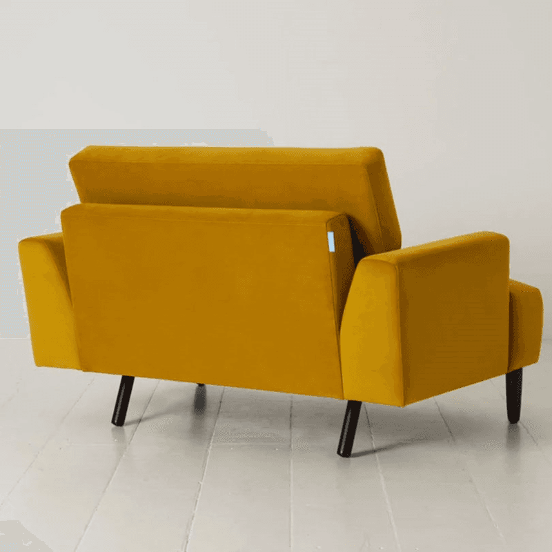 Model 05 Velvet Love Seat, Mustard