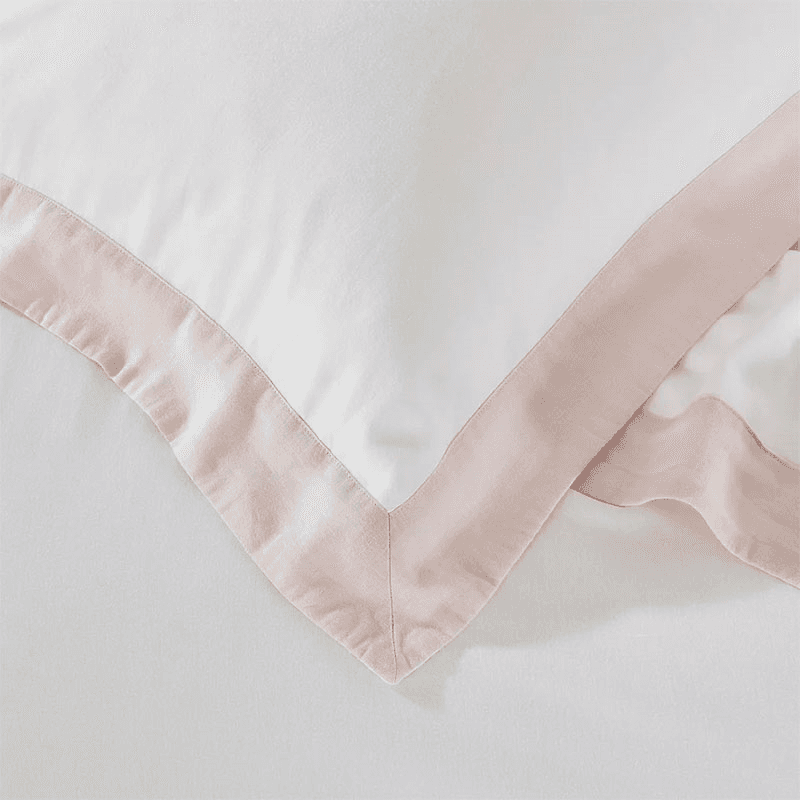 Portobello Super King Oxford Pillowcase, White/Petal