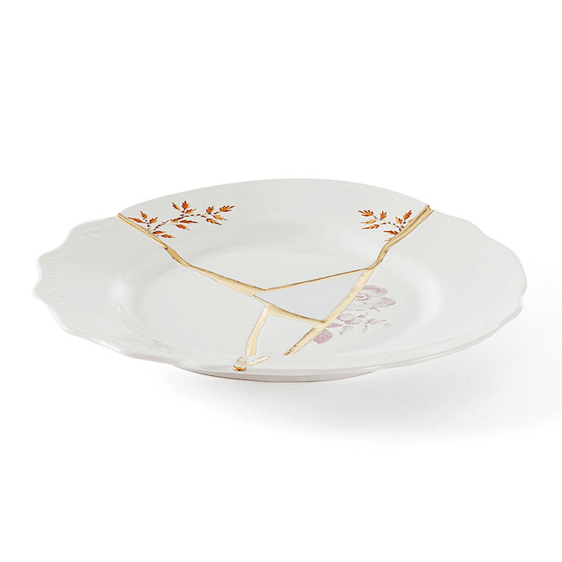 Kintsugi - No1 Dessert plate, 21cm, white/gold