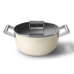 Image showing the Retro 50's Style Non-Stick Casserole Dish, 26cm, Cream product.