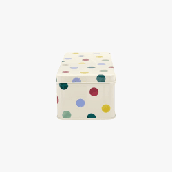 Image showing the Polka Dot Long Deep Rectangular tin, 24cm X 10cm X 7cm product.