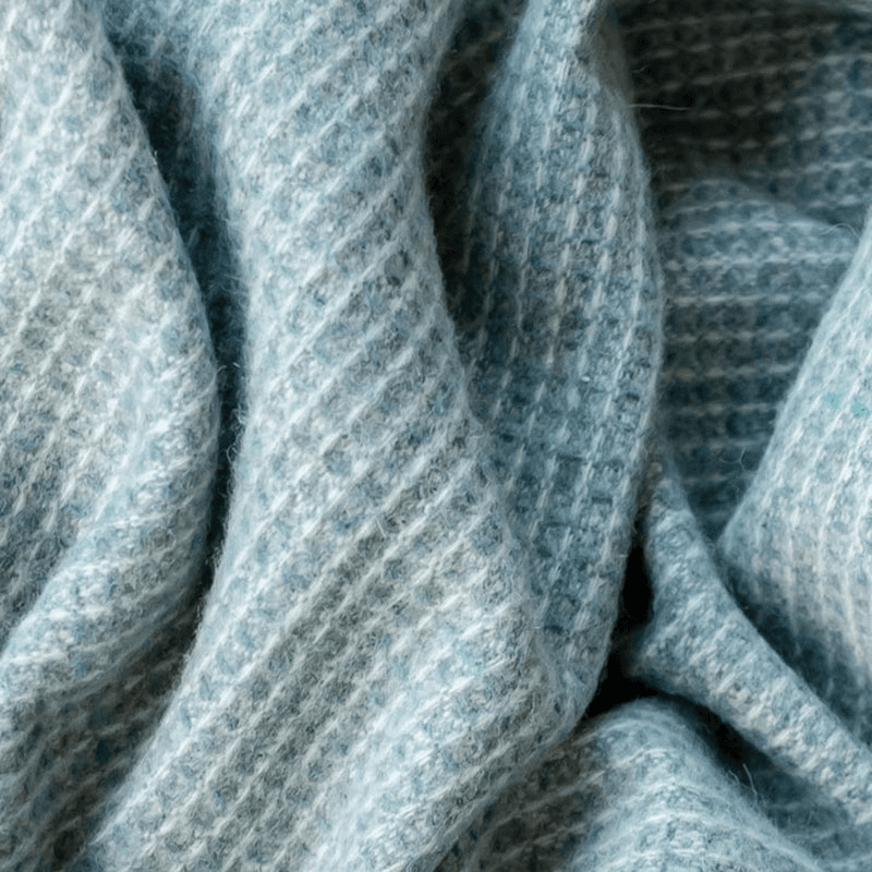 Recycled Wool Blanket, 145 x 190cm, Sage Waffle