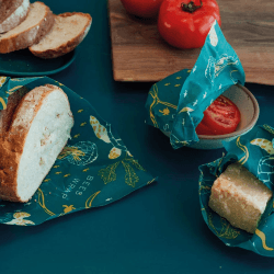 Image showing the Ocean Print Pack of 3 food wraps, small/med/large product.