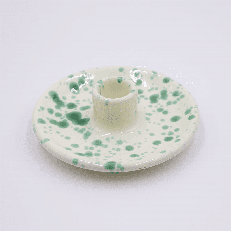 Splatter Candle Holder, Pistachio