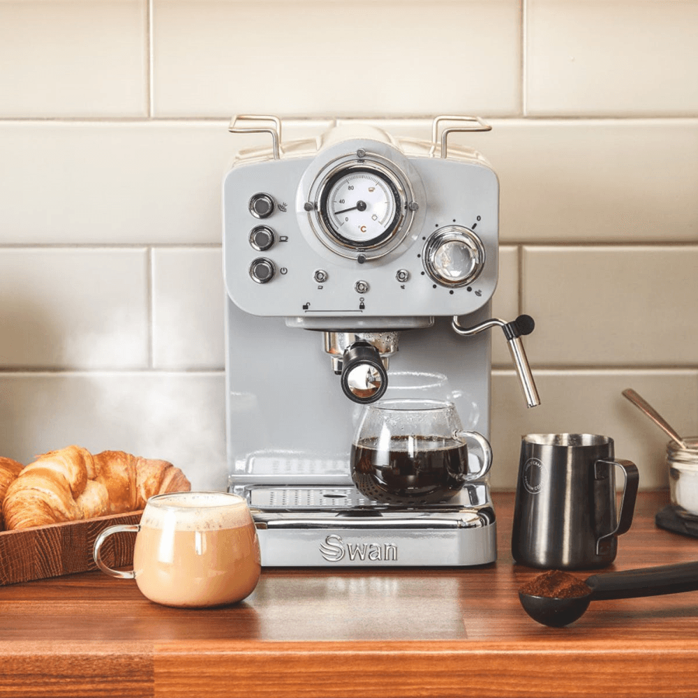 Retro Espresso Machine, Grey