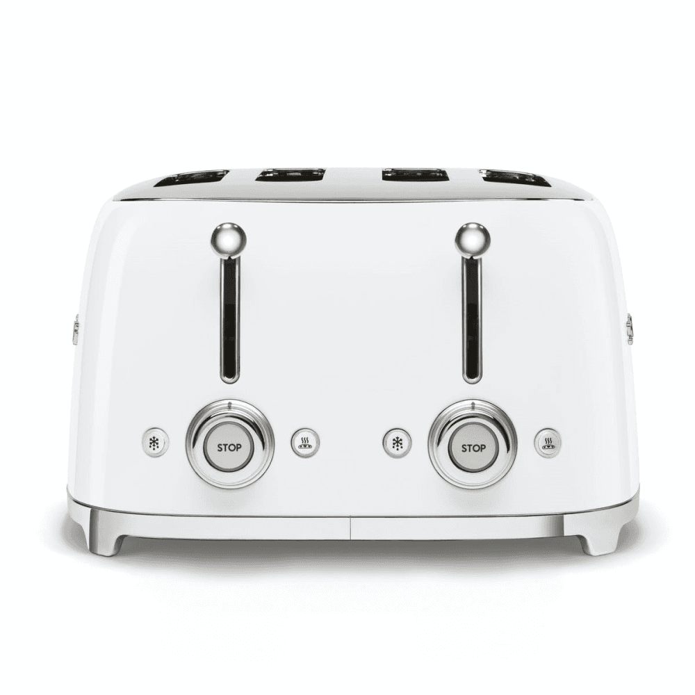 50's Retro 4 slice toaster - 4 slot, White