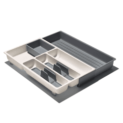Image showing the Expandable Utensil Drawer Organiser, White product.