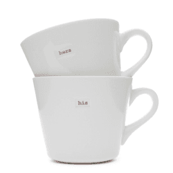 Image showing the 'His & Hers' Set of 2 Bucket Mugs, 350ml product.