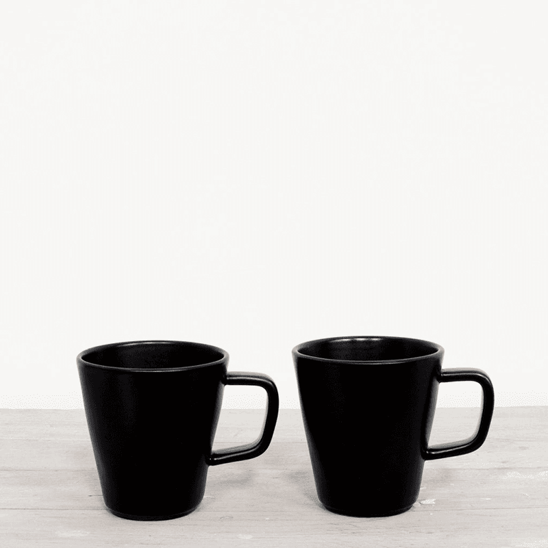 Kuro Set of 2 Mugs, H9cm, Black