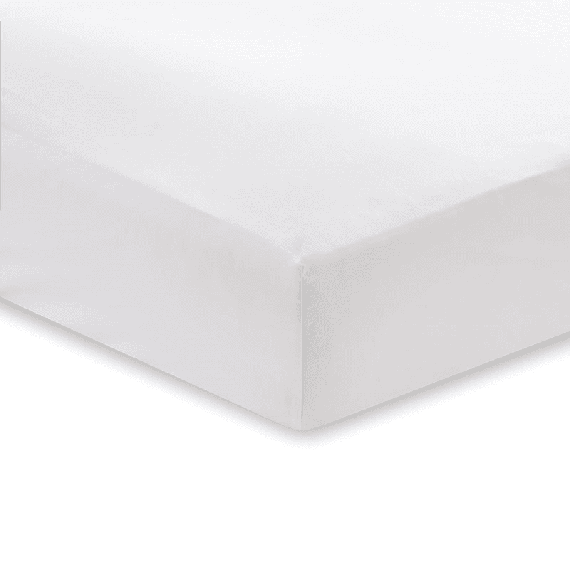 400Tc Cotton Sateen King Fitted Sheet, White