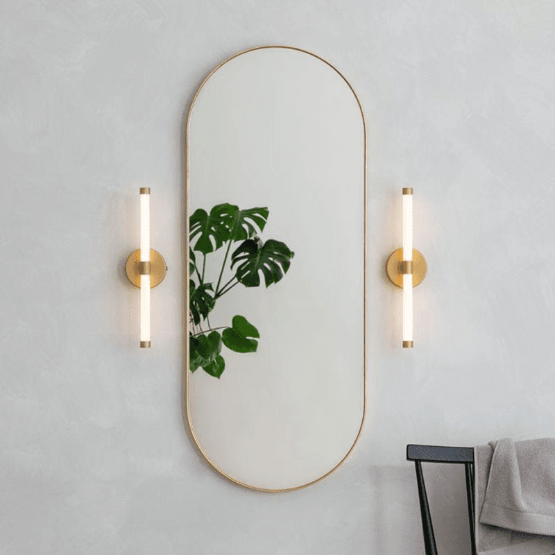 Fine Edge Edge Oval Mirror, H100 x W40cm, Gold