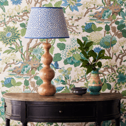 Image showing the Empire Straight Shade Polka Dot Paper By GP & J Baker, 30cm, Blue/Indigo product.
