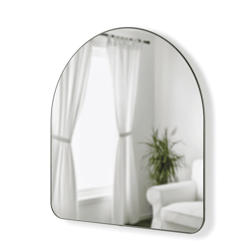 Hubba Arched Mirror, 87 x 92cm, Titanium