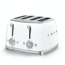 Image showing the 50's Retro 4 slice toaster - 4 slot, White product.