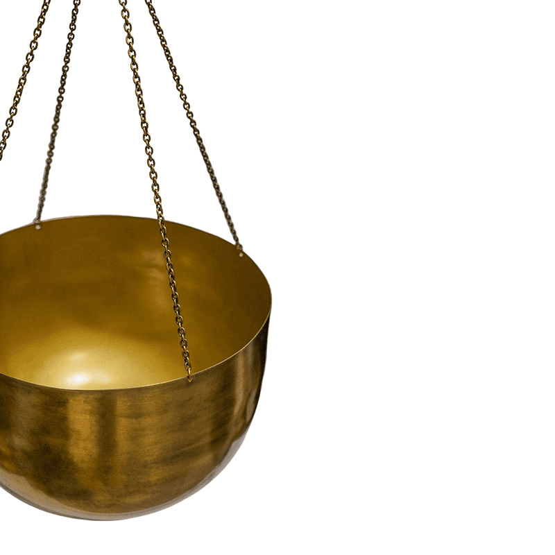 Mayfair Indoor Hanging Planter, H21 x D30cm, Antique Brass