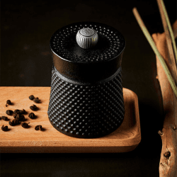 Image showing the Bali Font Cast Iron Pepper Mill, Black product.