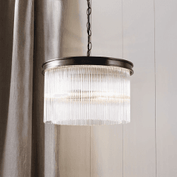 Image showing the Helston Small Chandelier Ceiling Light, Antique Brass product.