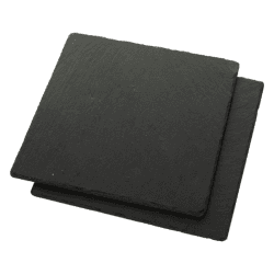Image showing the Pair of square tablemats, 25cm, Slate product.