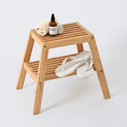 Image showing the Slatted stool, H42 x W50.5 x D35.4cm, Bamboo product.