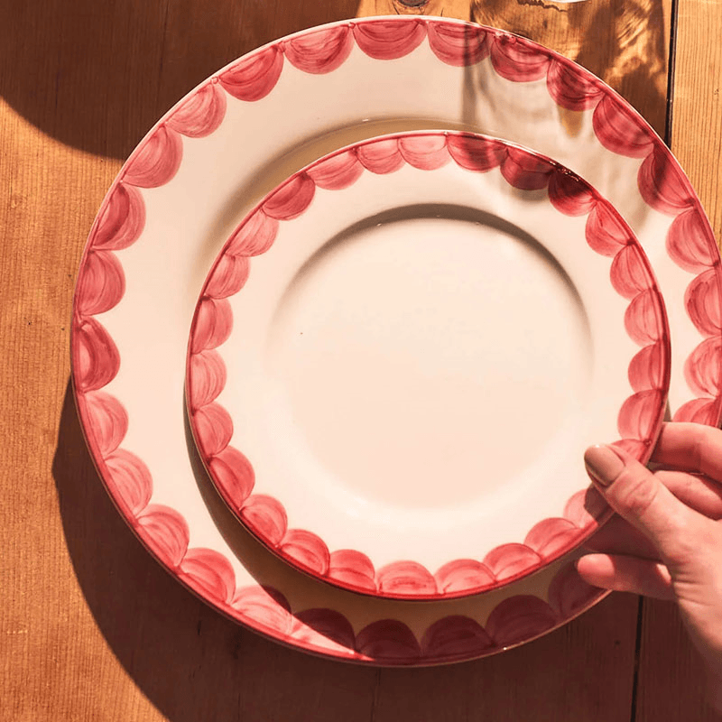 Scallop Set of 2 Side Plates, D20cm, Pink