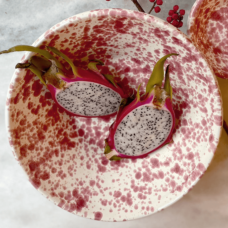 Splatter Salad Bowl, D24cm, Cranberry