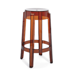 Image showing the Philippe Starck 2005 Charles Ghost Stool, H65cm, Amber product.