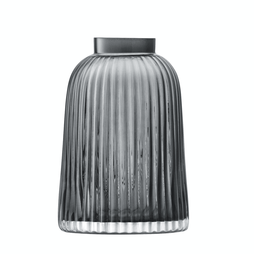Pleat Vase, H20cm, Grey